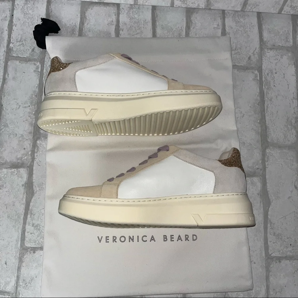 NWT VERONICA BEARD Geri Colorblock Leather & Suede Sneakers size 6.5 - Picture 11 of 13